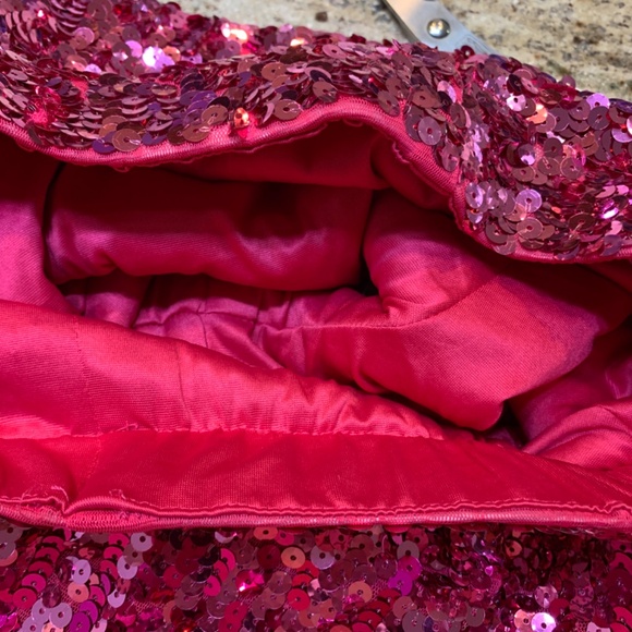 MANER Pink Sequin Shorts Women's XS NEW Sparkly Stretchy Party High Waisted - Picture 10 of 11